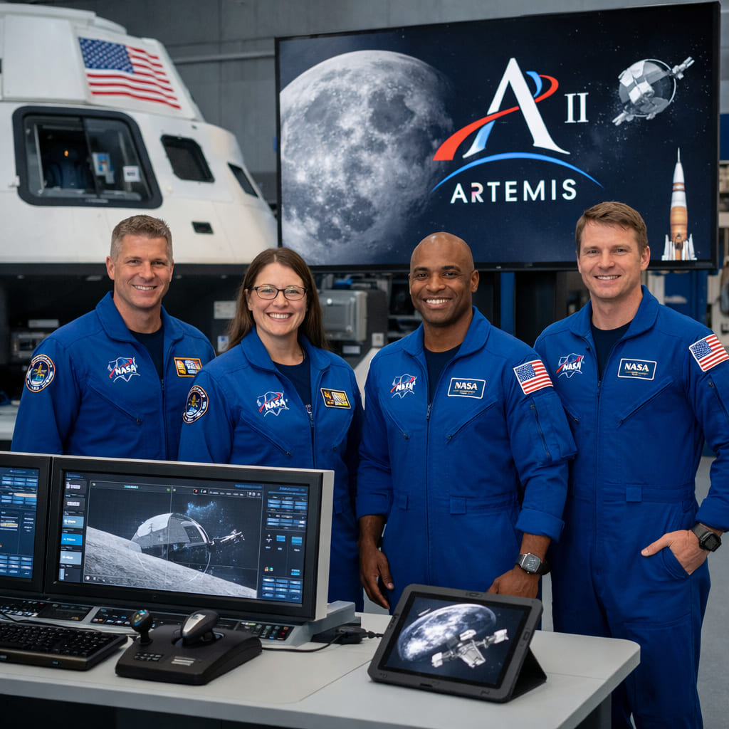 Artemis II Astronauts Arrive in Florida for Moon Mission Prep